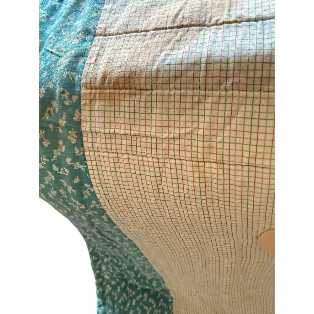VTG Baby Crib Blanket Circus Clown in Box Handmade Quilt Panel Cutter Fabric T